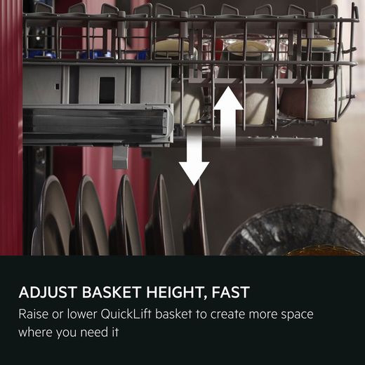 AEG 5000 Series Integrated Standard Dishwasher - White - annotation - adjust basket shot