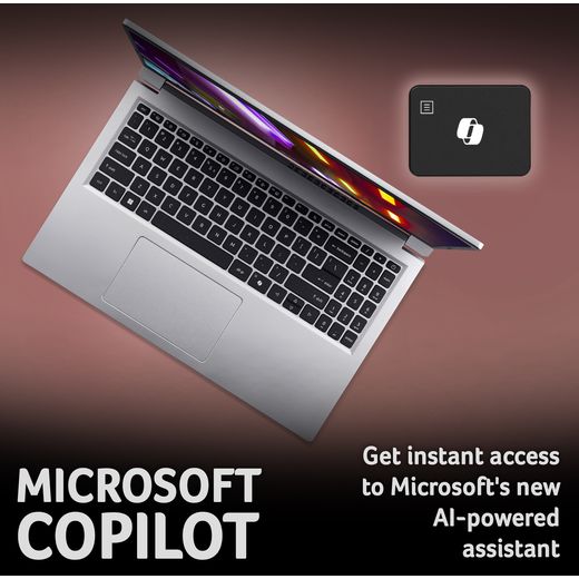 Acer Aspire Lite Aspire Lite AL15-36P 15.6" Laptop - Intel® Processor N-series, 128GB SSD, 8 GB RAM - Inox - annotation - Microsoft Copilot