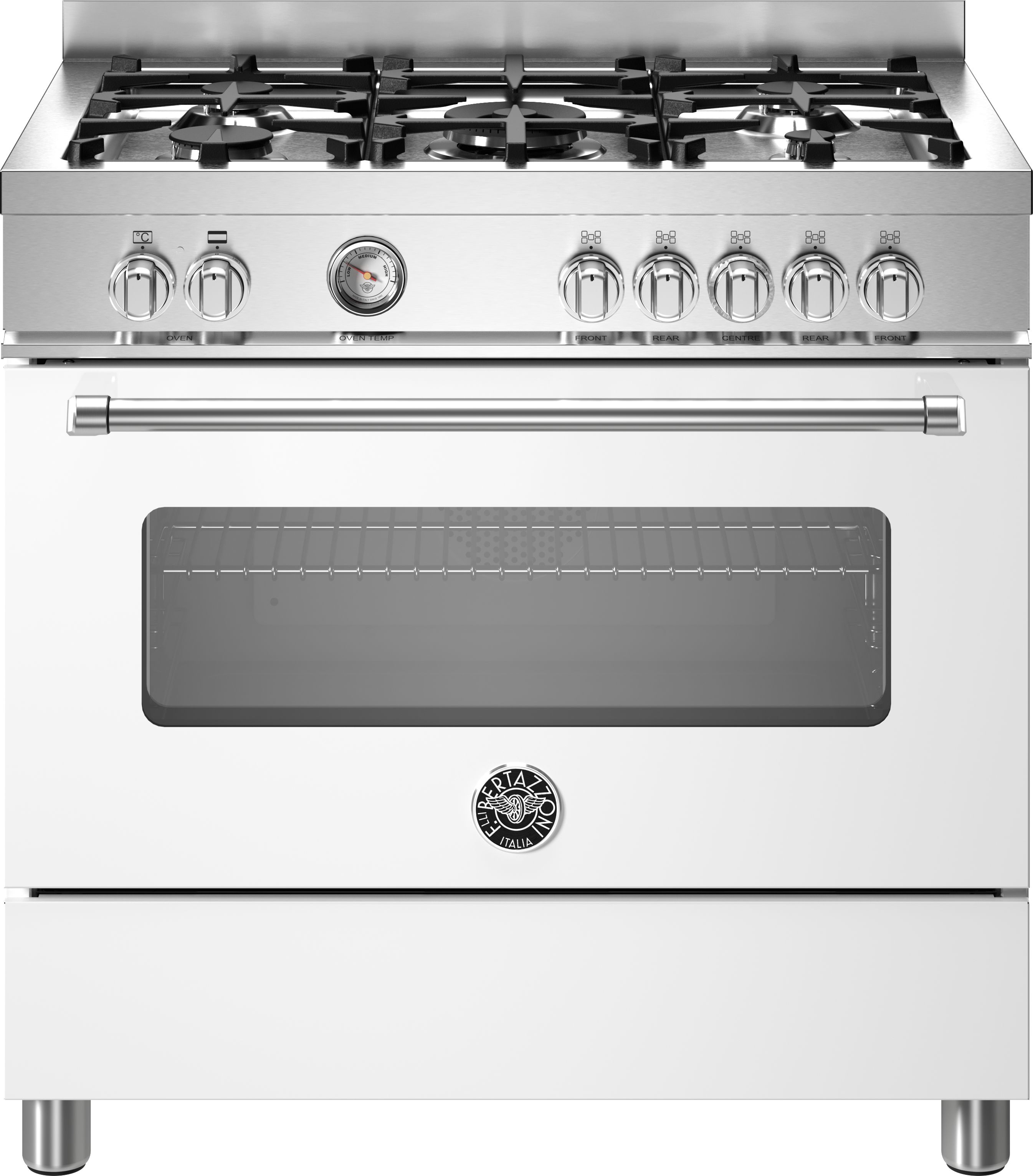 Bertazzoni Master Series MAS95C1EBIC 90cm Dual Fuel Range Cooker - Bianco - A Rated, White