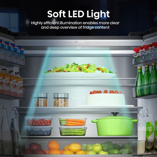 Hisense American Fridge Freezer - Black - Annotation - Soft LED light