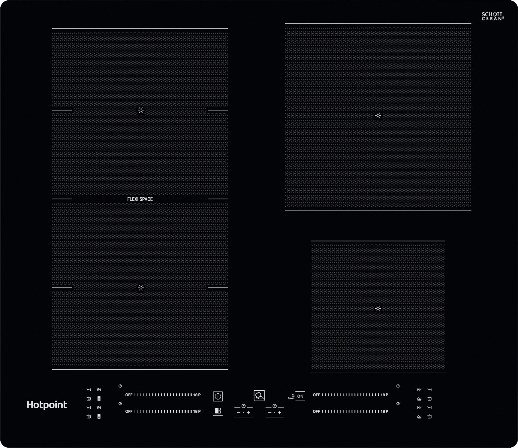 Image of Hotpoint TS5760FNE 59cm Induction Hob - Black, Black