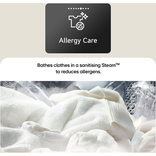 LG Series 4 AI Direct Drive™ F4Y513GBLN1 13kg Washing Machine with 1400 rpm - Slate Grey - Annotation - Allergy care
