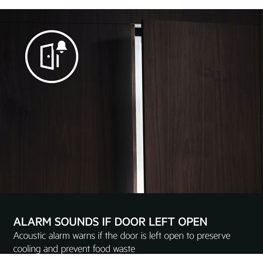 AEG OSC7N181ES 177cm 70/30 Integrated Frost Free Fridge Freezer with Sliding Door Hinge - White - annotation - door alarm shot