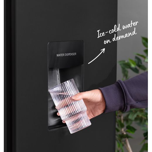 Russell Hobbs American Fridge Freezer - Black Steel - Annotation - Ice cold water