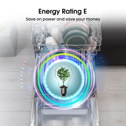 Hisense Slimline Dishwasher - White - Annotation - Energy rating E