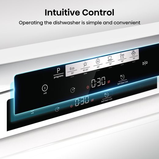 Hisense Standard Dishwasher - White - Annotation - Intuitive control shot