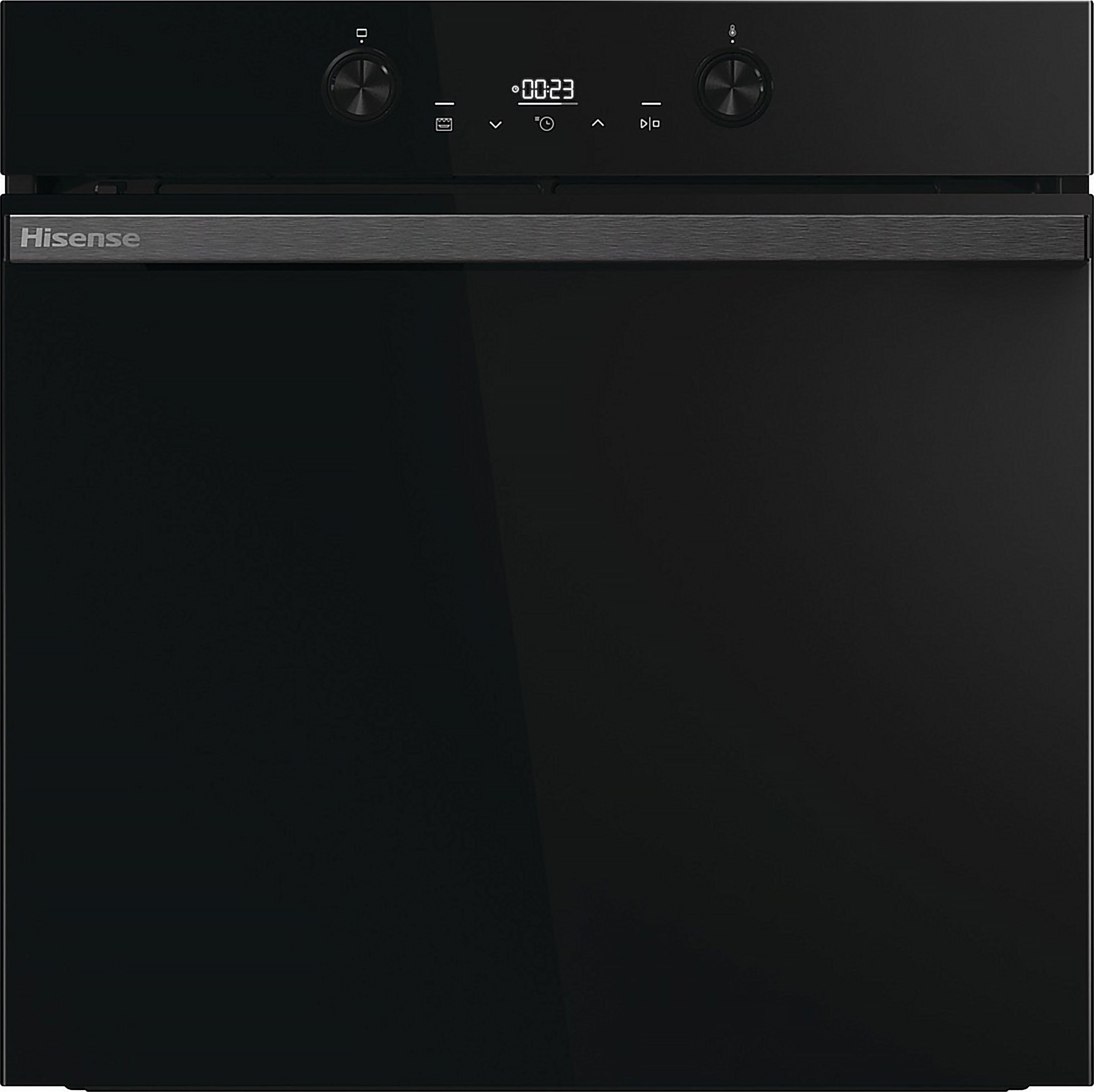 Hisense Built In Electric Single Oven - 77L - Multifunctional - Pyrolytic Cleaning - Black