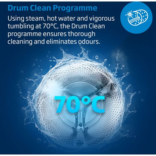 Beko BW1O3721W 7kg Washing Machine with 1200 rpm - White - Annotation - Drum-Clean-Programme