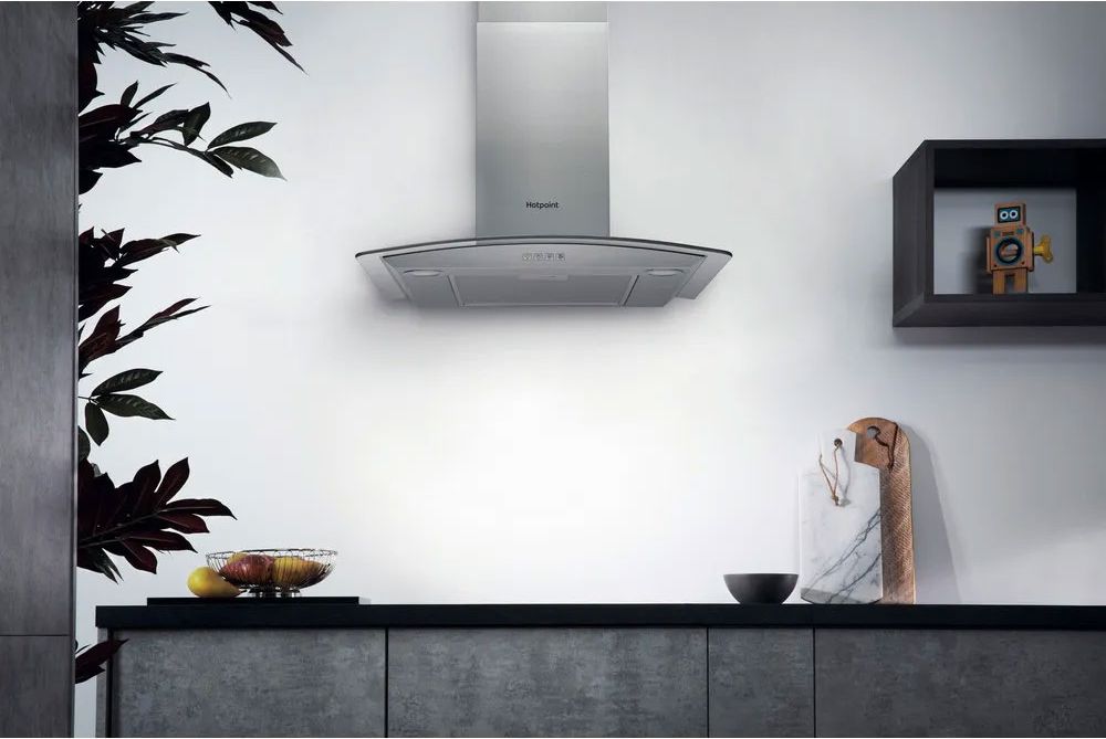 Image of Hotpoint PHGC6.4FLMX 60cm Chimney Cooker Hood - Stainless Steel, Stainless Steel