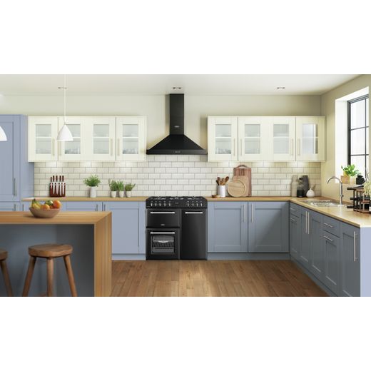 Belling FARMHOUSE 90DF Dual Fuel Range Cooker - Black - Cooker in kitchen