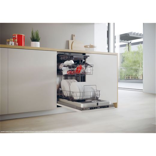 Hoover Integrated Slimline Dishwasher - Silver Control Panel  - Dishwasher in kitchen shot