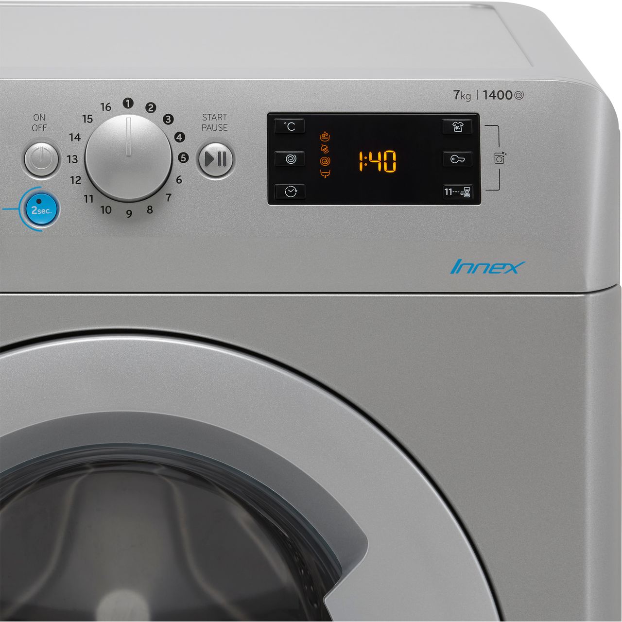 Indesit BWE71452SUKN 7Kg 1400 RPM Washing Machine Silver E Rated New