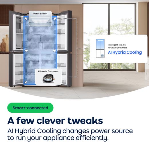 Samsung Series 7 SpaceMax™ American Fridge Freezer - Silver - AO Annotation - AI-Cooling