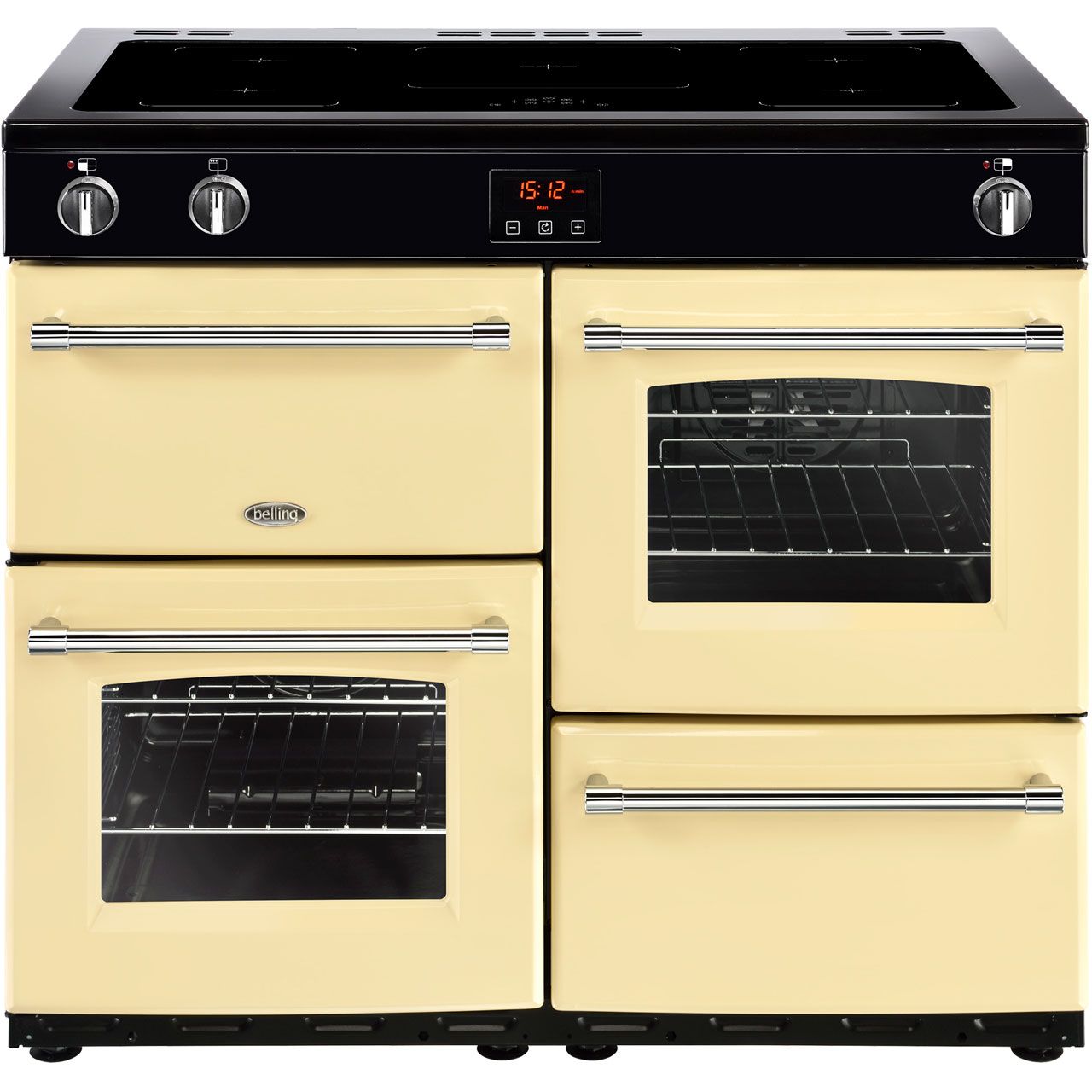 Belling Farmhouse100Ei 100cm Electric Range Cooker with Induction Hob - Cream - A/A Rated, Cream