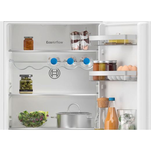 Bosch Series 4 KIN86VFE0G 177cm 60/40 Integrated Frost Free Fridge Freezer with Fixed Door Fixing Kit - White - Close up inside shot