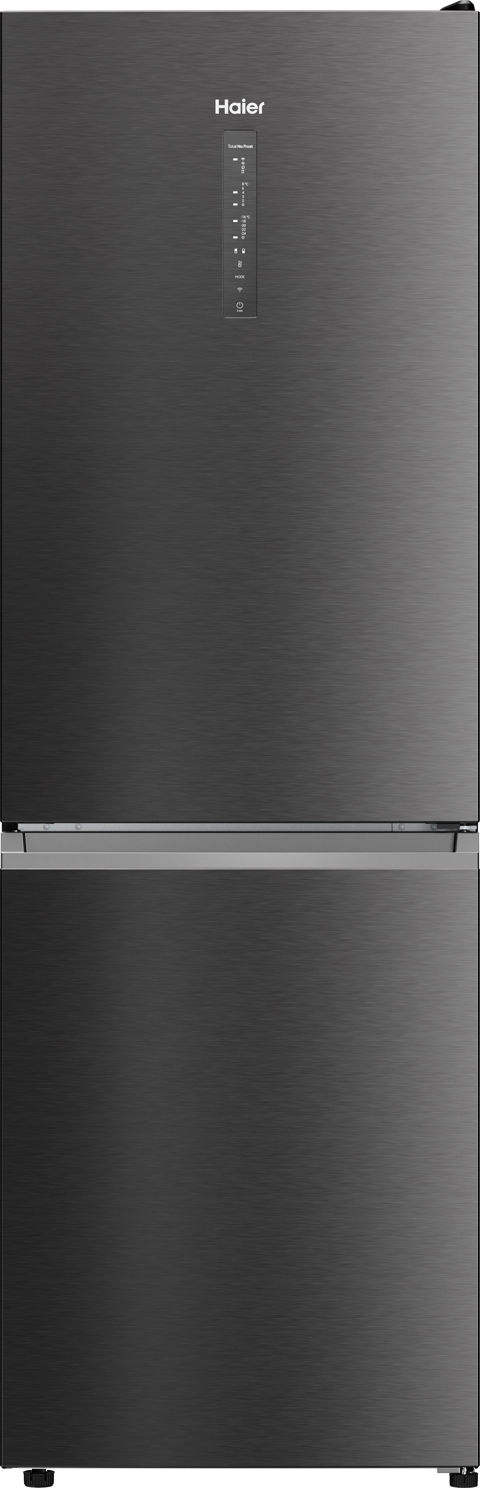 Haier HDW3618DNPD(UK) Wifi Connected 60/40 Frost Free Fridge Freezer - Premium Inox - D Rated, Stainless Steel