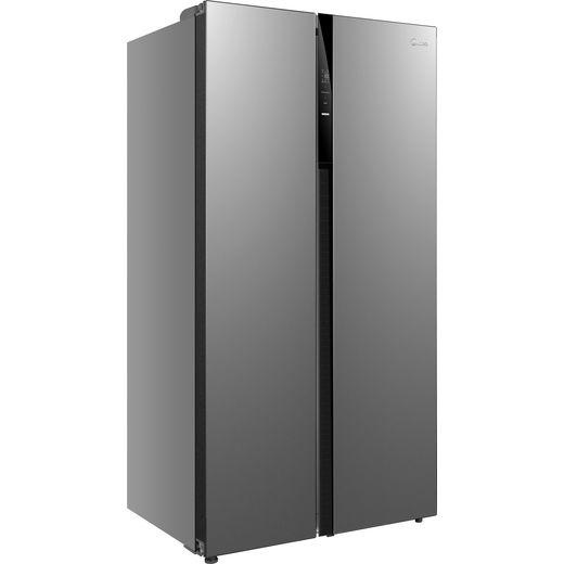 Midea American Fridge Freezer - Stainless Steel - right perspective shot