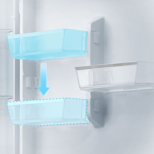 Midea 60/40 Frost Free Fridge Freezer - Silver - Shelf placement option