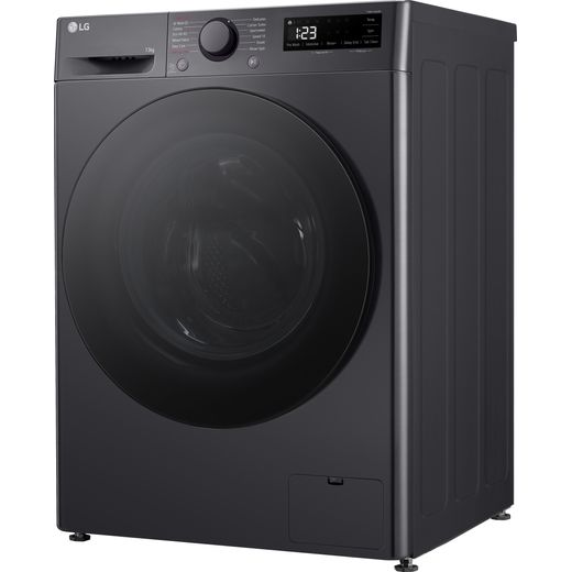 LG Y500 Series F4Y513GBLN1 13kg Washing Machine with 1400 rpm - Slate Grey - left perspective shot 