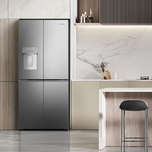 Hisense PureFlat American Fridge Freezer - Stainless Steel - Fridge freezer in kitchen