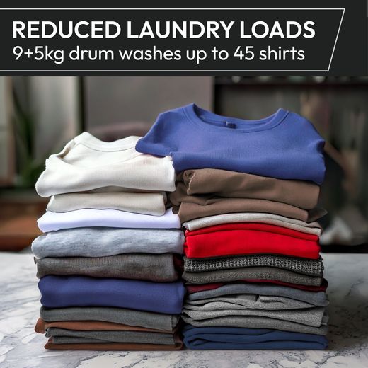 Hoover HBD 495D14/1-80 Integrated 9Kg / 5Kg Washer Dryer with 1400 rpm - White - Annotation - Reduce loads shot