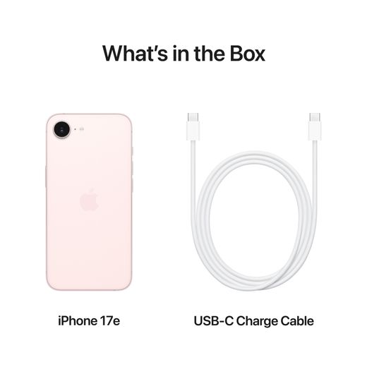 Apple iPhone 17e 256GB in Soft Pink - Annotation - What's in the box shot