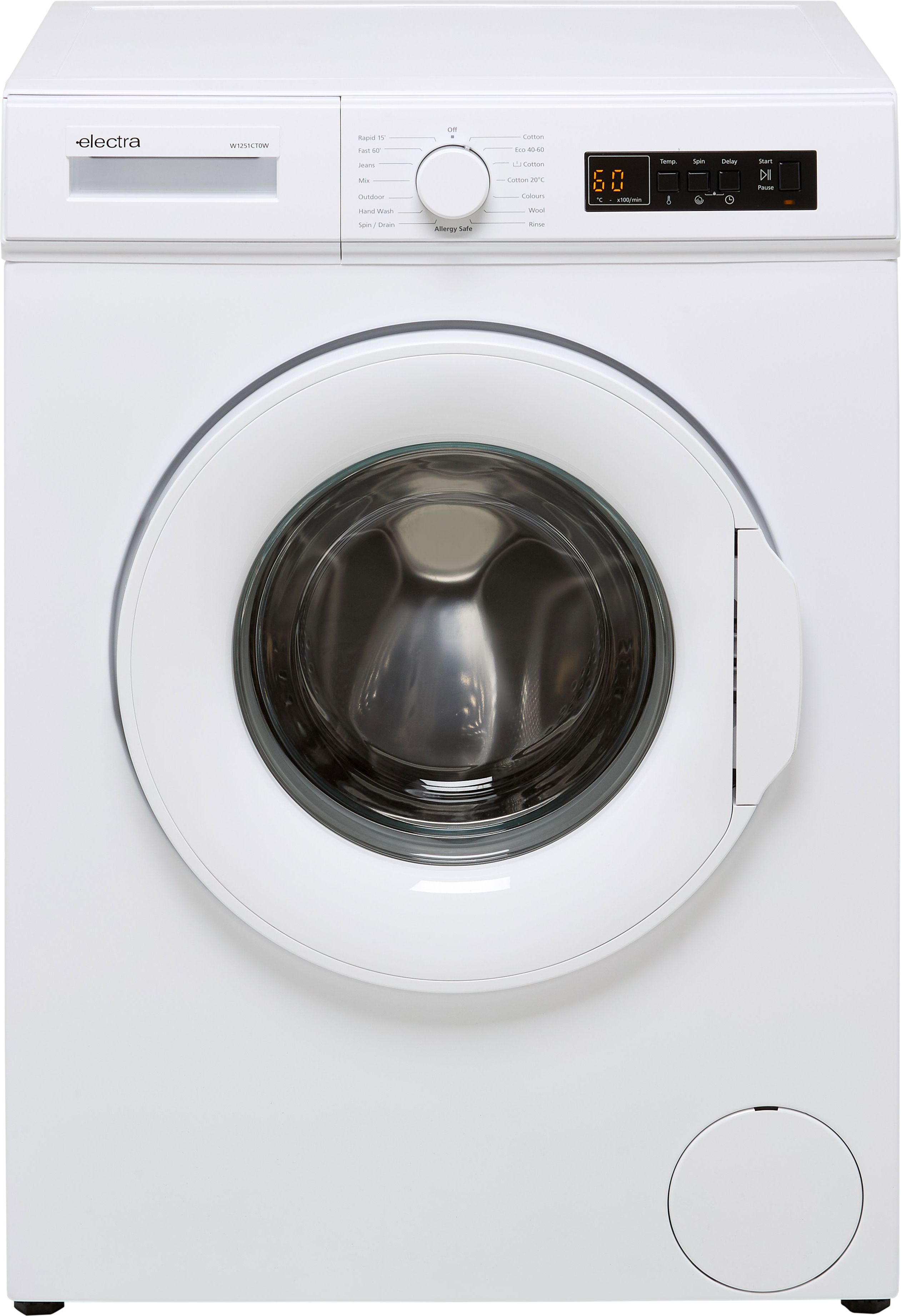 Electra W1245CT0W 7kg Washing Machine with 1200 rpm - White - D Rated, White