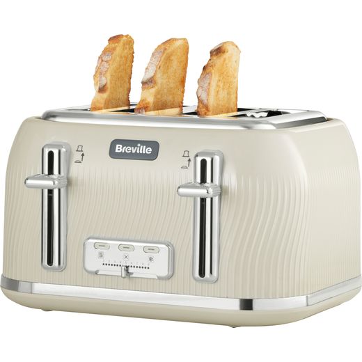 Breville Flow Collection VTT891 4 Slice Toaster - Cream