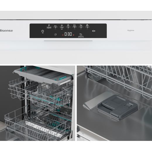 Hisense Hi4 Standard Dishwasher - White - Combination shot