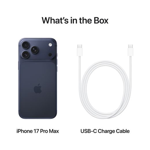 Apple iPhone 17 Pro Max 512GB in Deep Blue - Annotation - What's in the box