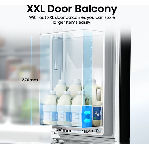 Hisense PureFlat American Fridge Freezer - Black Stainless Steel  - Annotation - XXL door balcony shot