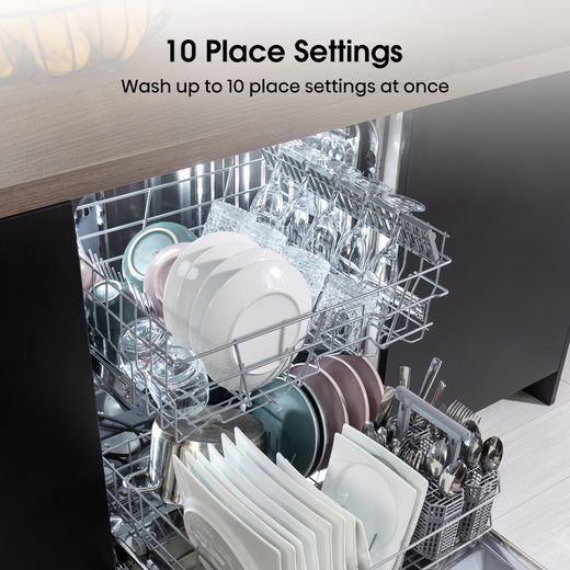 Hisense Slimline Dishwasher - Black - Annotation - 10 place settings