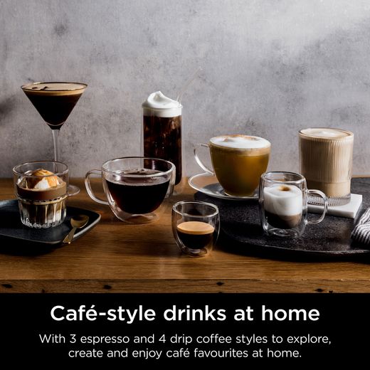 Ninja Luxe Café Premier Espresso Coffee Machine - Black / Stainless Steel - Annotation - cafe style drinks
