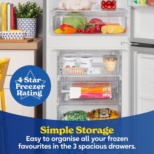 Russell Hobbs RH181TNF552E2SSWD 181cm 50/50 Frost Free Fridge Freezer - Stainless Steel - Annotation - simple storage shot