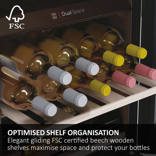 Haier Wine Cooler - Black - Annotation - Organisation shelf shot