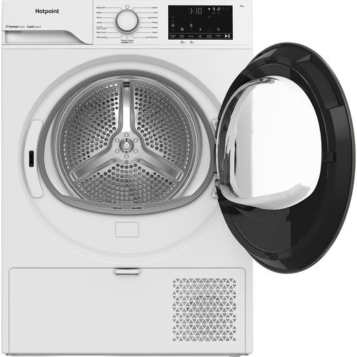 Hotpoint C HSD 84M WW UK 8Kg Heat Pump Tumble Dryer - White - front with door open shot 