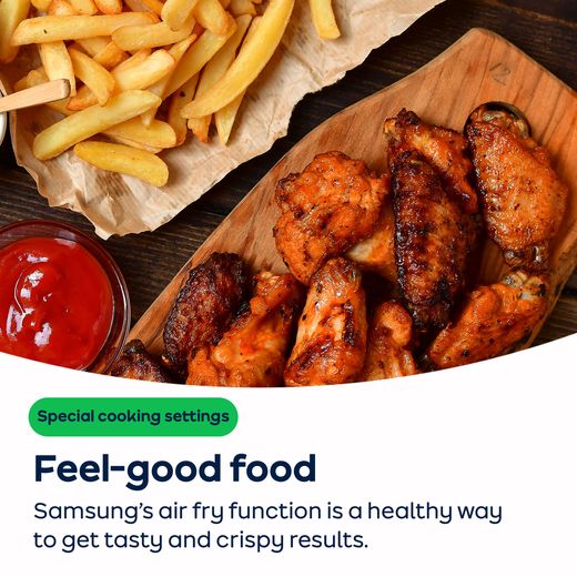 Samsung Series 5 Dual Cook Flex™ Electric Single Oven - Black Glass - Annotation - Air fry function shot