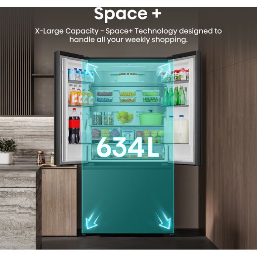 Hisense American Fridge Freezer - Stainless Steel - Annotation - Space +