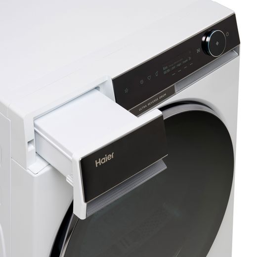 Haier X Series 11 HD90-A3Q97U1 Wifi Connected 9Kg Heat Pump Tumble Dryer - White - Detergent tray shot