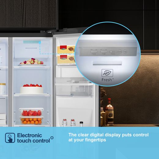 Fridgemaster American Fridge Freezer - Black - Annotation - Electronic touch control