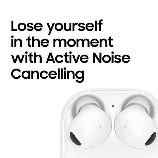 Samsung Galaxy Buds2 Pro True Wireless Noise Cancelling In-Ear Headphones - White - Annotation - Active noise cancellation