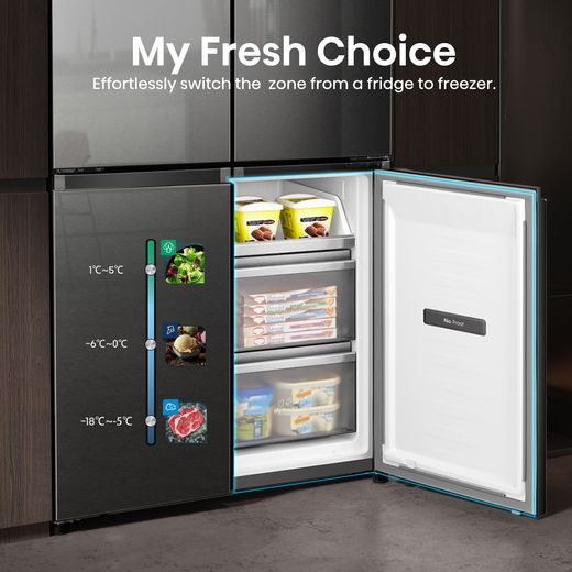 Hisense Pureflat Infinite American Fridge Freezer - Stainless Steel - Annotation - My fresh choice shot