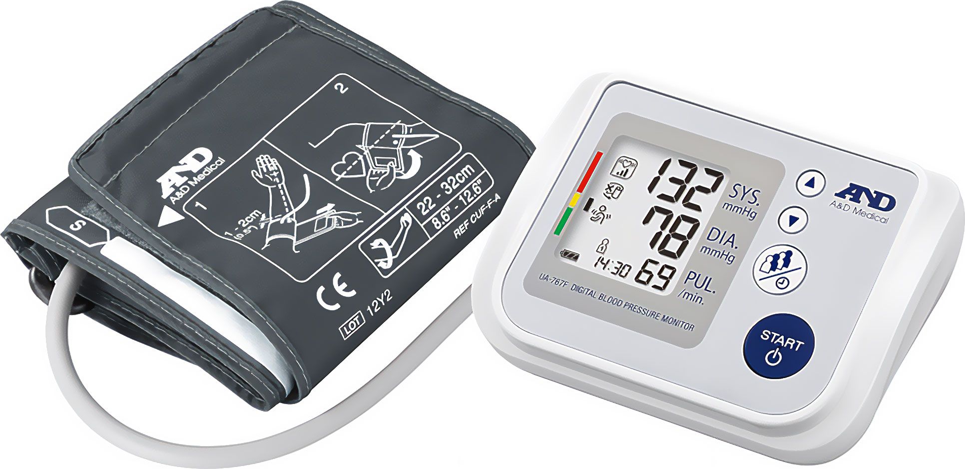 A&D Medical UA-767F Automatic Blood Pressure Monitor - Upper Arm - Silver