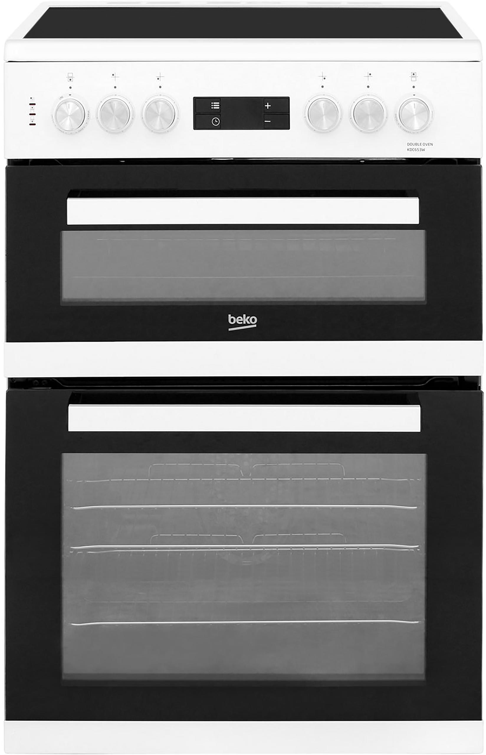 Beko KDC653W 60cm Electric Cooker with Ceramic Hob - White - A/A Rated, White