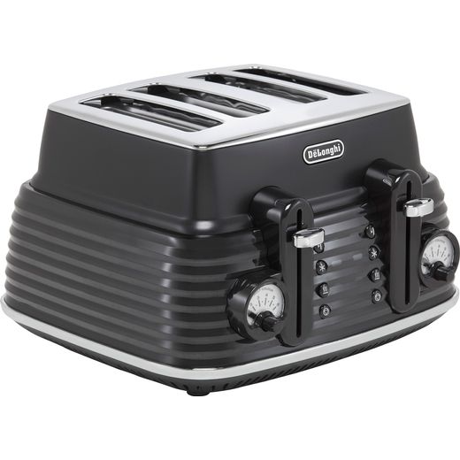 De'Longhi Scolpito CTZS4003.BK 4 Slice Toaster - Black Granite