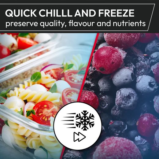 Hoover H-FRIDGE 700 50/50 Frost Free Fridge Freezer - Stainless Steel - Annotation - Quick chill and freeze shot