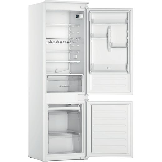 Indesit Integrated Fridge Freezer - White - Right perspective with door open shot t