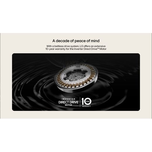 LG X10 Series ThinQ™ W4X1095NNK Wifi Connected 9Kg / 5Kg Washer Dryer with 1400 rpm - Black - Annotation - 10yr warranty shot 