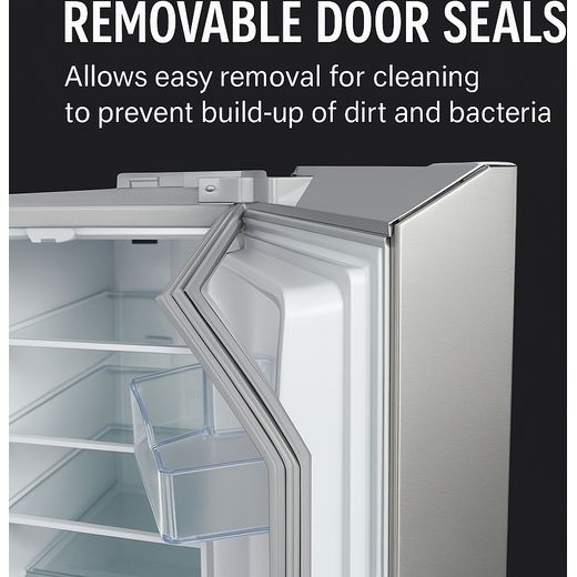 Tesla American Fridge Freezer - Black - Annotation - Removable door seals