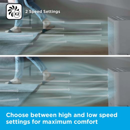 Black + Decker Dehumidifier - Grey - Annotation - 2 speed setting shot